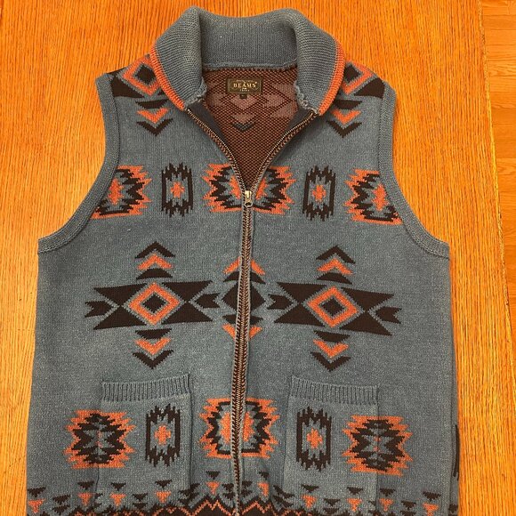 Beams + Japan Heavy knit zip sweater vest, Size XL - Picture 1 of 7
